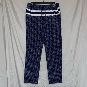 Skies Are Blue Navy and White Straight Leg Pants
